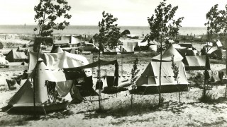 Historisches Foto vom Campingplatz